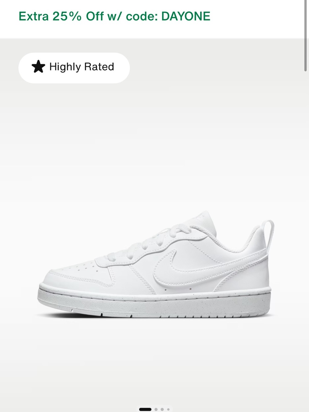Nike Kids Court Borough White Low-Top Swoosh Sneakers